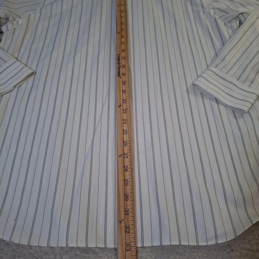 Banana Republic Non Iron Slim Fit Dress Shirt Mens XL White Striped Cotton NWT